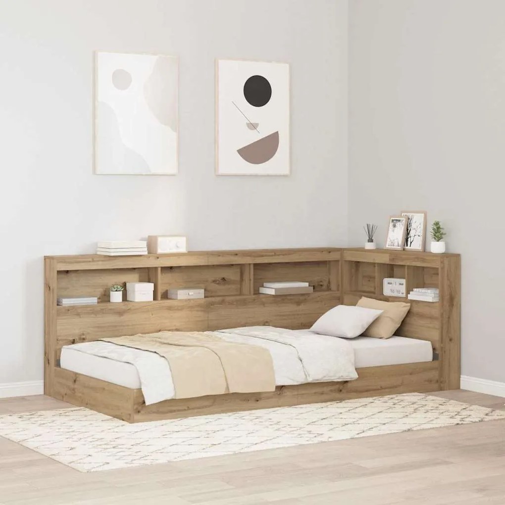 vidaXL Cabeceira de armazenamento carvalho artisiano 80 cm
