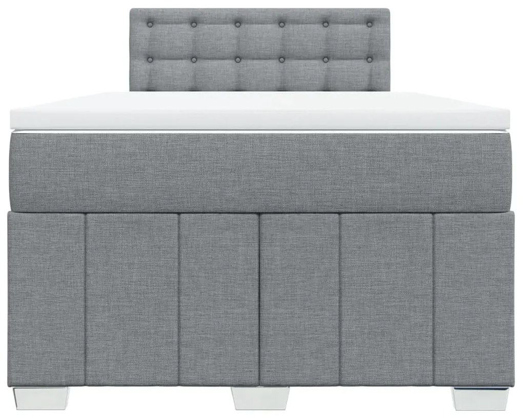 Cama com molas/colchão 120x200 cm tecido cinza-claro