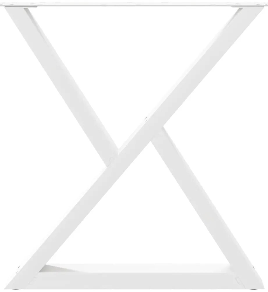 Pés para mesa de jantar 2 peças, branco, 80x(72-73,3) cm, aço