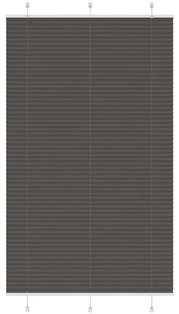 Preto Plissada Cega 115x200 cm Largura Tecido 114,4cm Poliéster