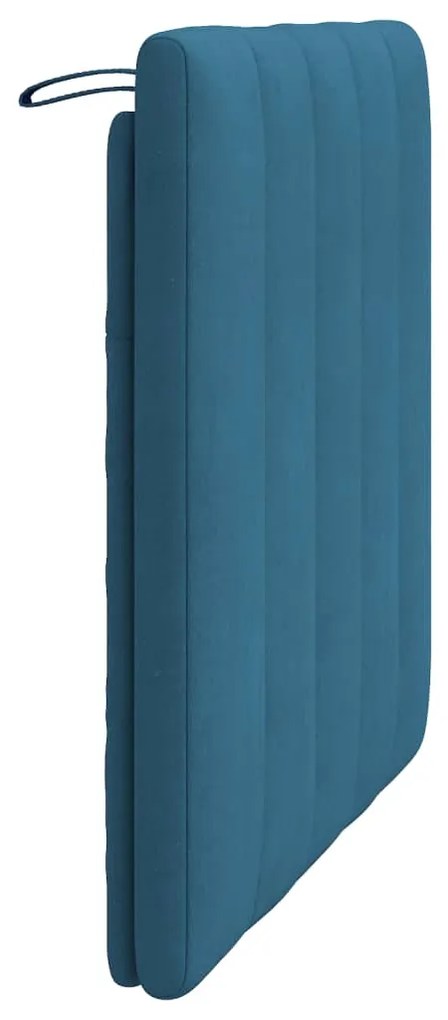 Almofadão de cabeceira 90 cm veludo azul
