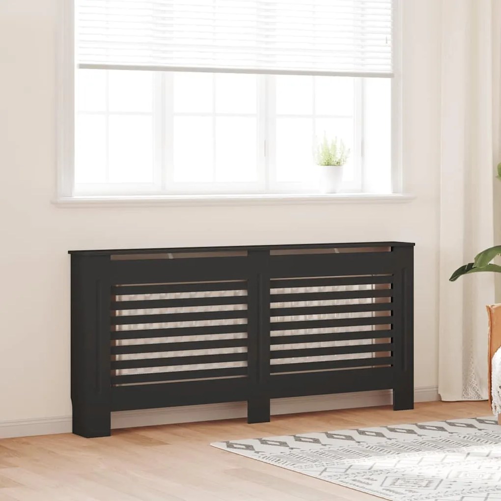 Cobertura de radiador 172x19x81,5 cm MDF preto