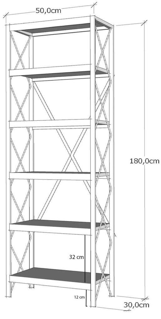 Estante Suadiye – Amarela e Preta – 50x180x30 cm