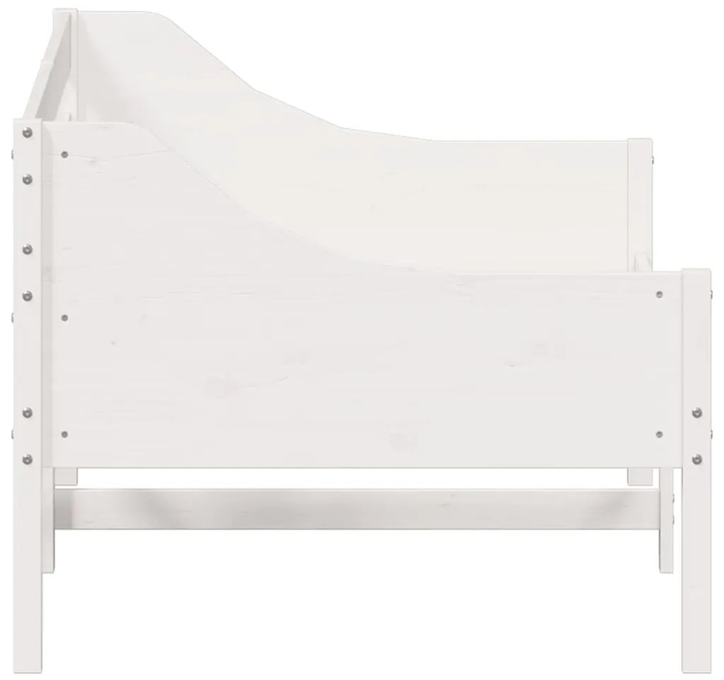Cama dia sem colchão branco 100x200 cm pinho de madeira maciça