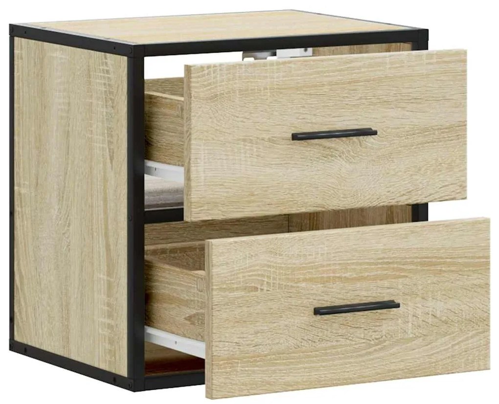 Mesa de cabeceira de parede 40x31x39,5 cm carvalho sonoma