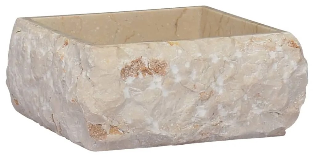 149174 vidaXL Lavatório 30x30x13 mármore cor creme
