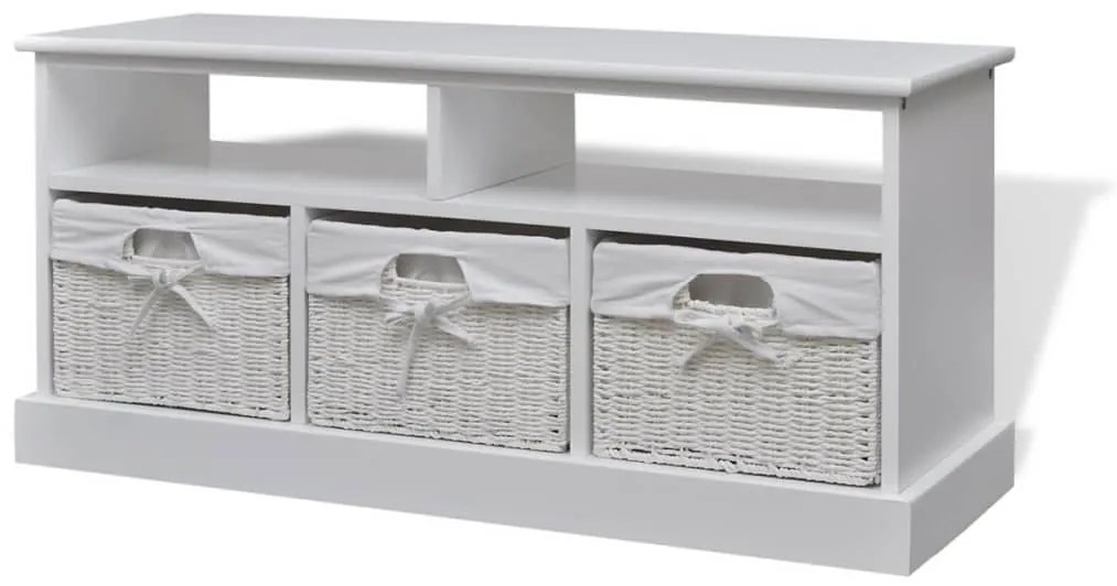 242431 vidaXL Banco de armazenamento Aarau branco