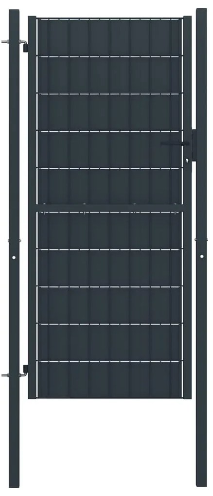 vidaXL Portão de cerca 100x124 cm PVC e aço antracite