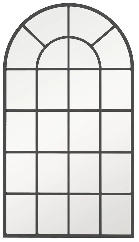 Espelho Decorativo de Parede Moderno 65x110 cm com Estrutura de Metal para Sala de Estar Corredor Entrada Preto