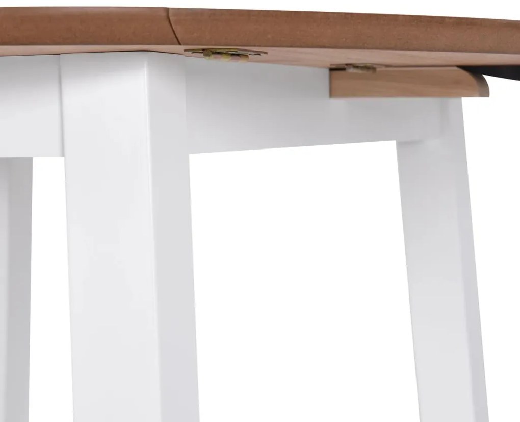 Mesa de jantar com abas rebatíveis redonda MDF branco