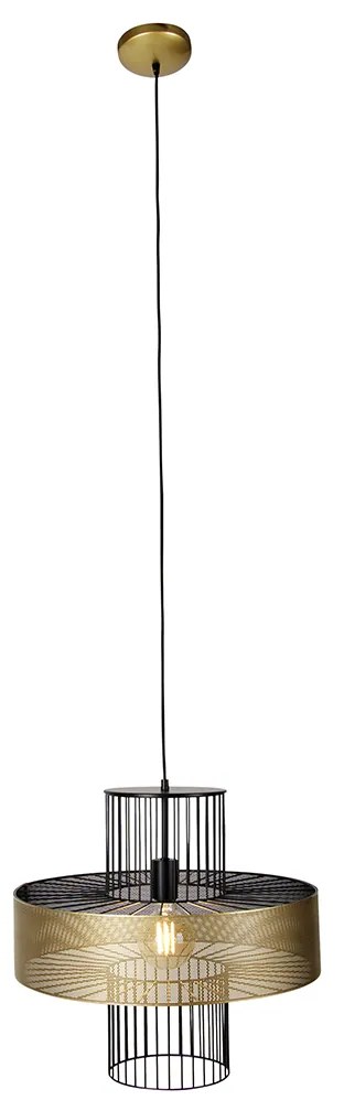 Candeeiro de suspensão inteligente dourado com preto 50 cm incl. Wifi G95 - Tess