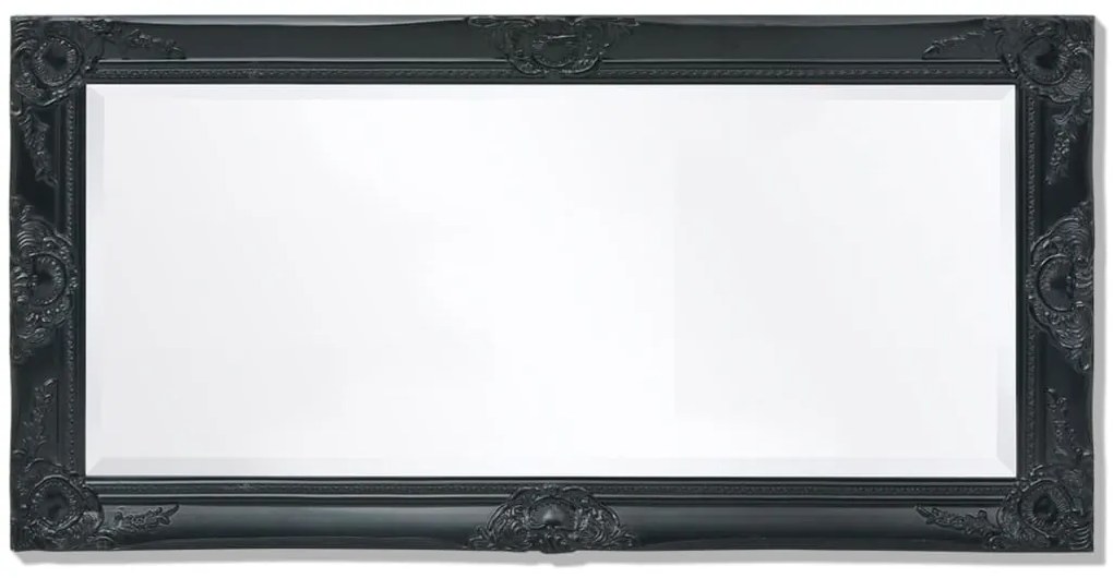 Espelho de parede, estilo barroco, 100x50 cm, preto