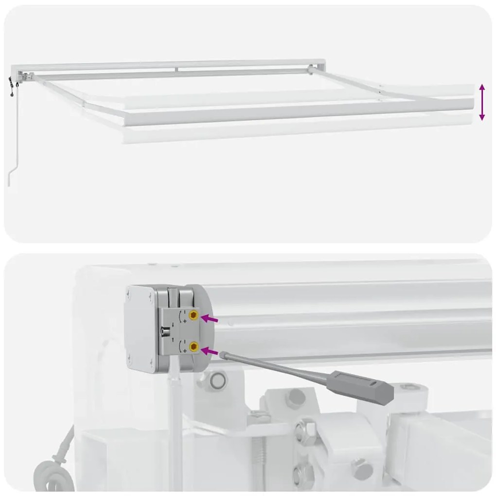 Toldo retrátil 3x2,5 m tecido e alumínio antracite e branco