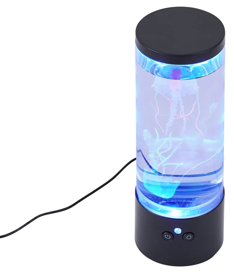 Tubo de Bolhas Preto 30cm incl. LED RGB - Dweller Moderno