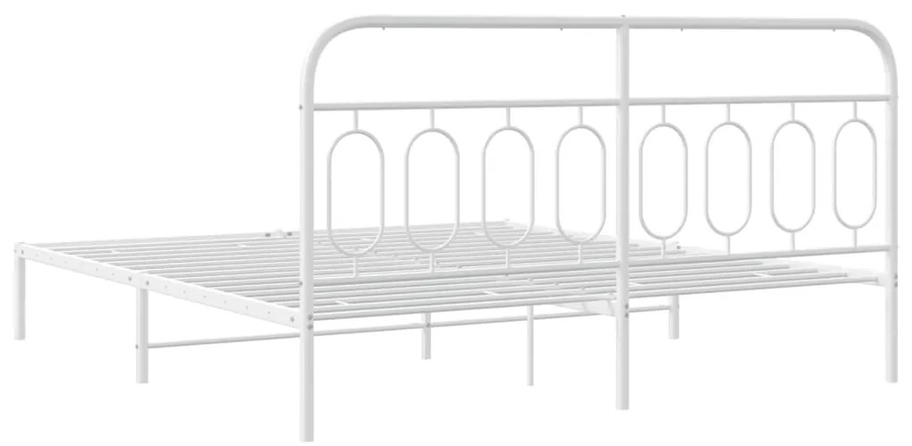 Estrutura de cama com cabeceira 180x200 cm metal branco