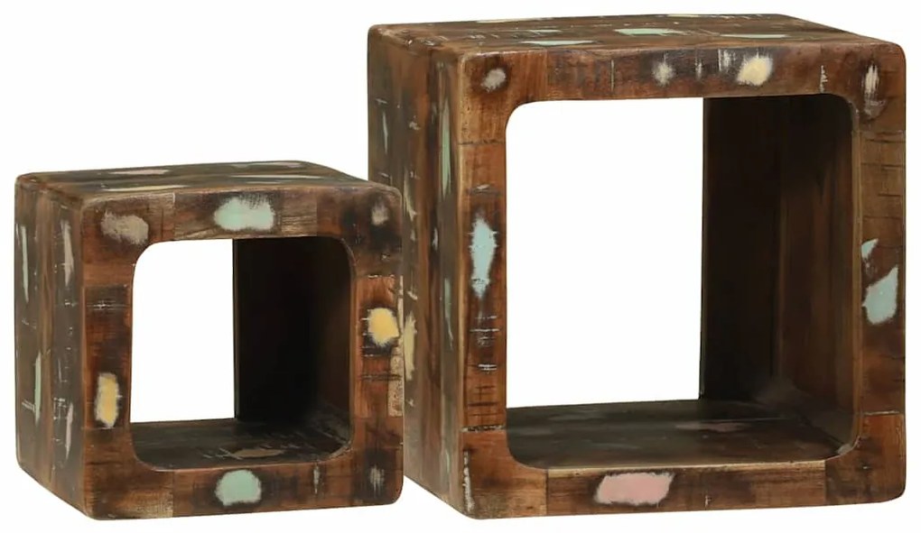 vidaXL Unidades de TV 2 pcs Multicolor Madeira Reforçada Sólida