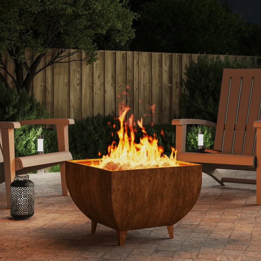 824542 vidaXL Braseira 50x50x37 cm aço corten