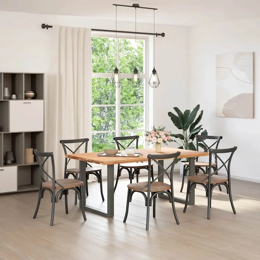 Pés para mesa de jantar em formato de U, 2 peças, antracite, 80x(72-73