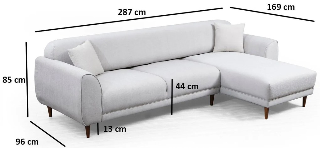 Sofá-Cama de Canto Image Corner – Bege – 287 x 169 cm