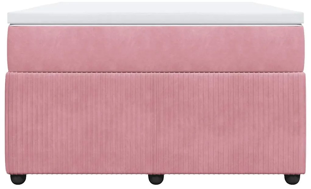 Cama boxspring com colchão 120x190 cm veludo rosa