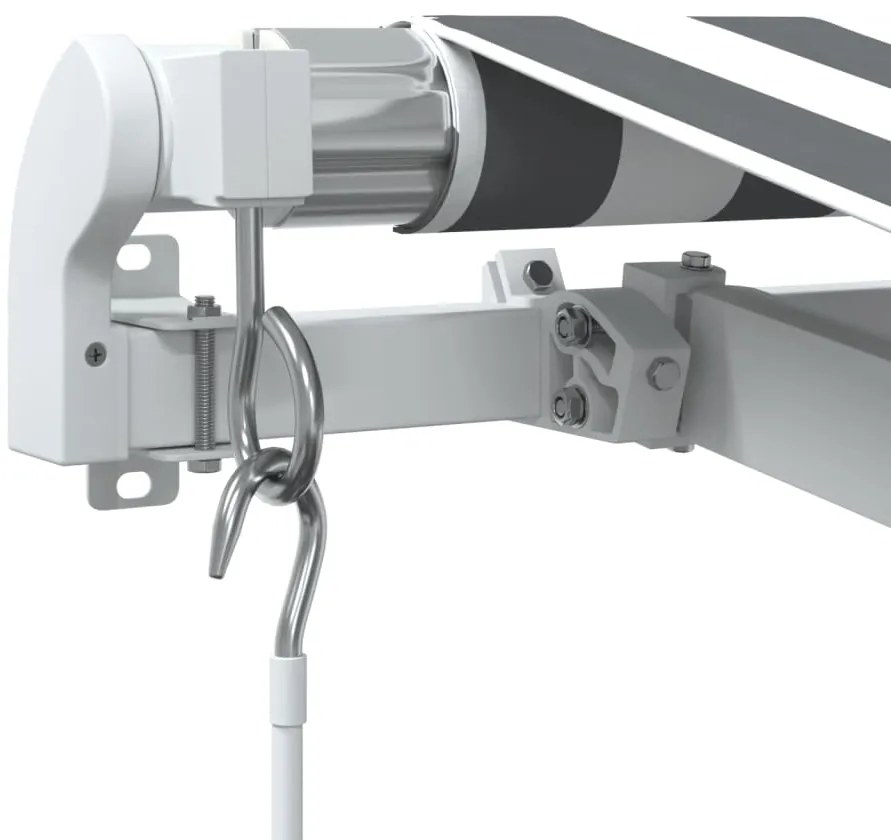 Toldo retrátil manual com luzes LED 450x300 cm antracite/branco