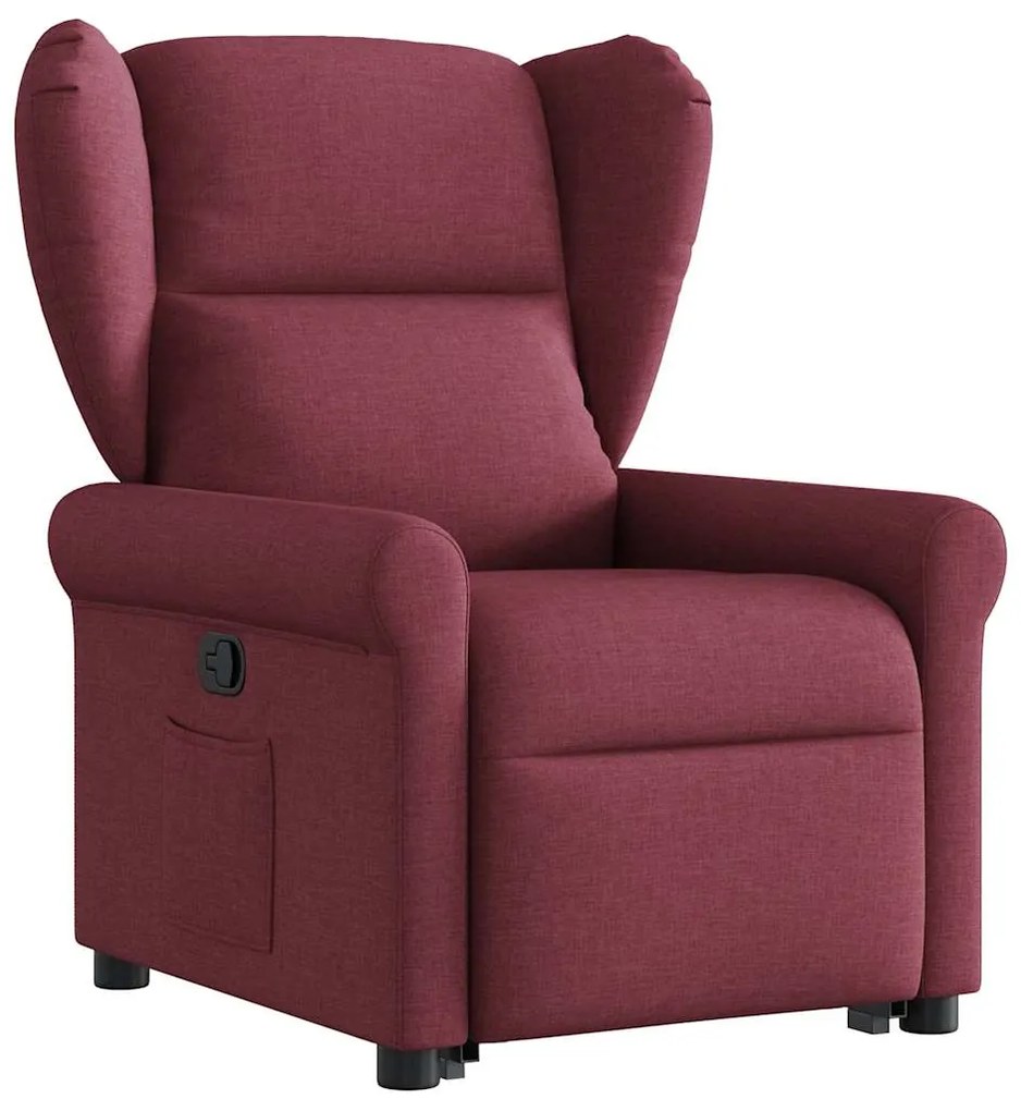 Poltrona reclinável elevatória tecido vermelho tinto