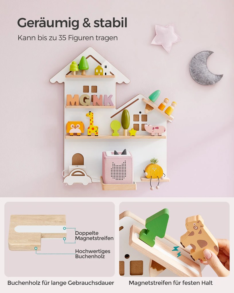 Prateleira para brinquedos de montagem fácil 18 x 55,6 x 59,7 cm branco