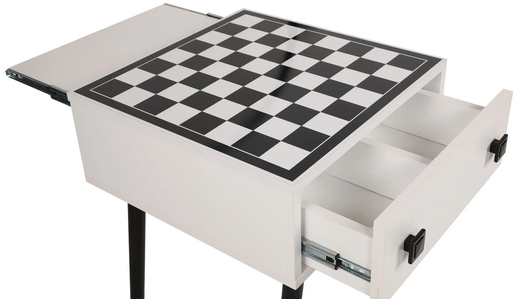 Mesa de Xadrez Chesso – Branco e Preto – 50x60x50 cm