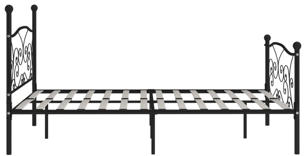 Estrutura de cama com estrado de ripas 180x200 cm metal preto
