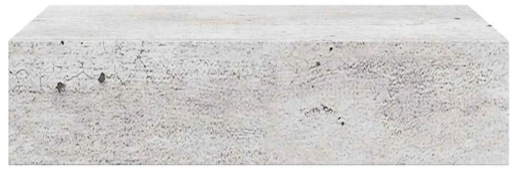 Prateleiras parede + gavetas 2 pcs MDF 40x23,5x10 cm cinza cim.