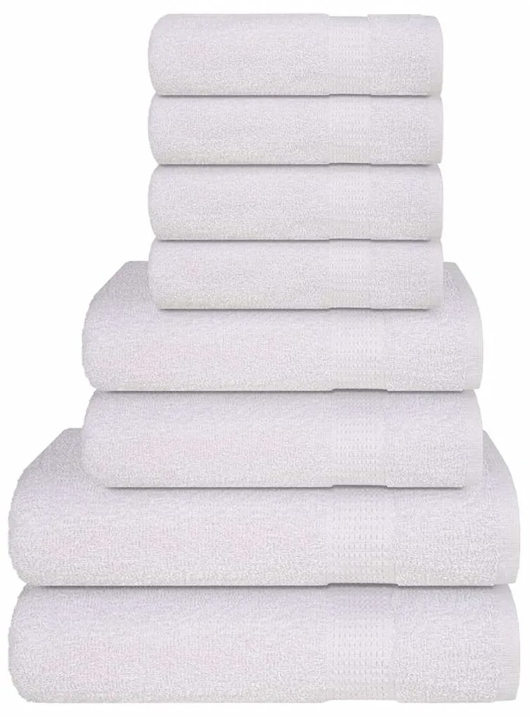 8pcs Conjunto toalhas banho 360 gsm 100% algodão branco