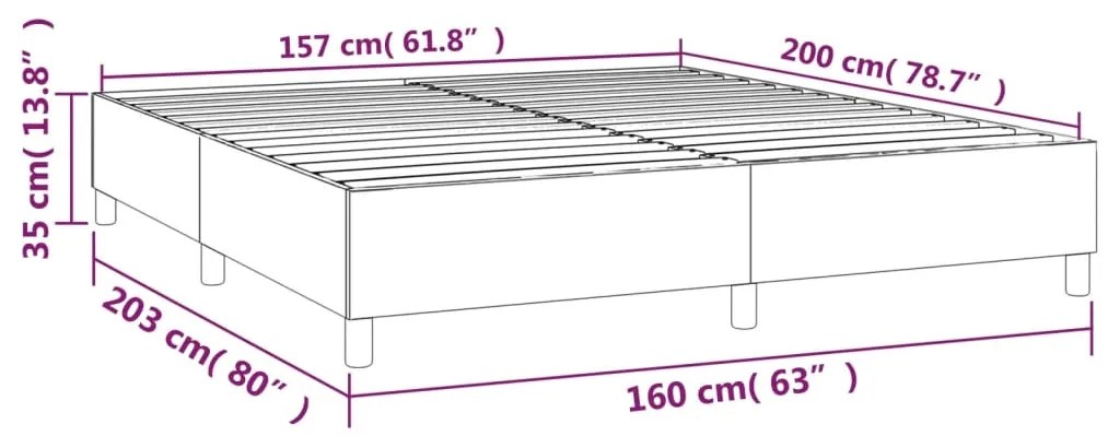 Cama sem colchão 160x200 cm tecido castanho-acinzentado