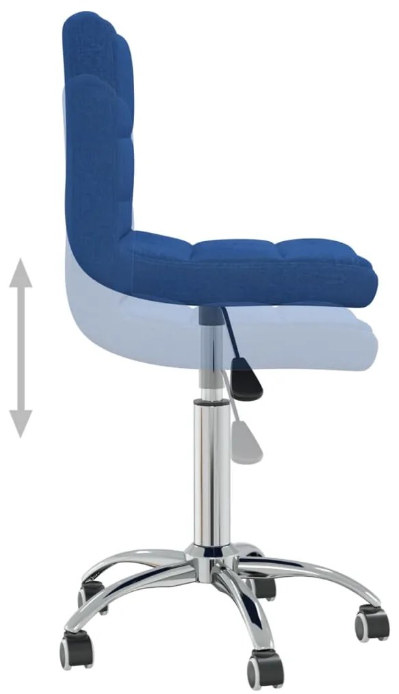 Cadeira de jantar giratória tecido azul