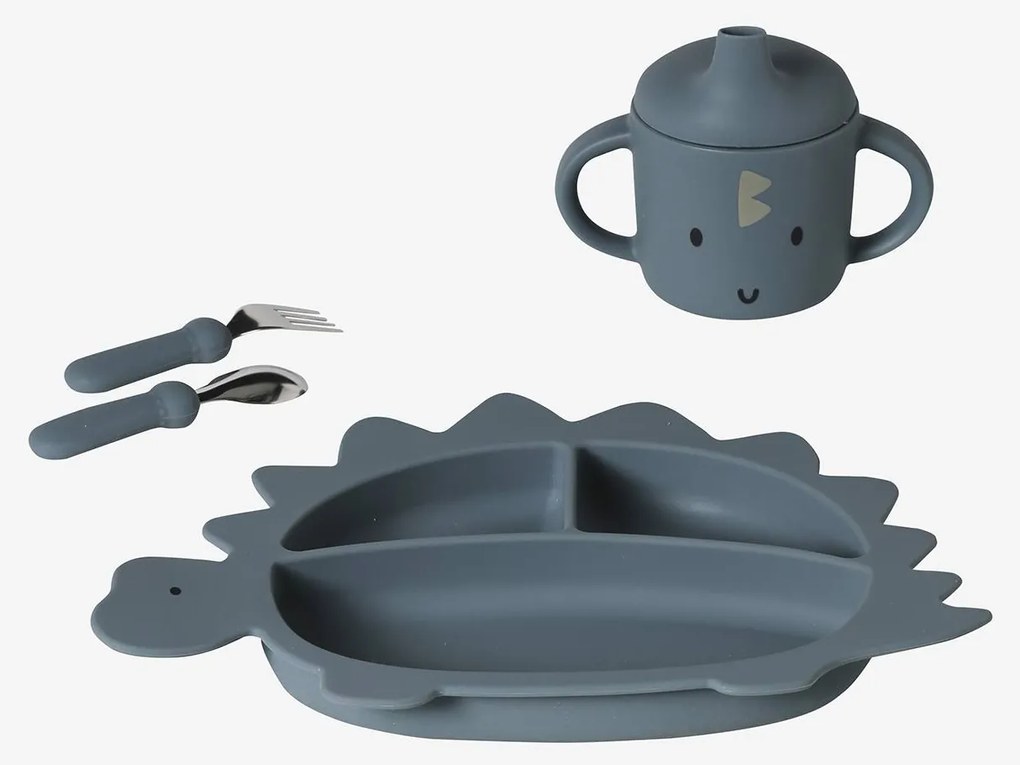 Conjunto de refeição em silicone Vertbaudet  azul-acinzentado