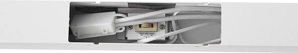 Candeeiro de Teto Branco com LED Integrado, Regulável em 3 Níveis (2700-4000K) e Seletor DIP - Keane