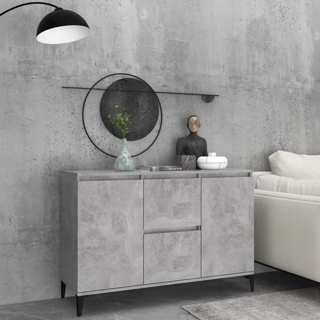 vidaXL Aparador 104x35x70 cm derivados de madeira cinza cimento