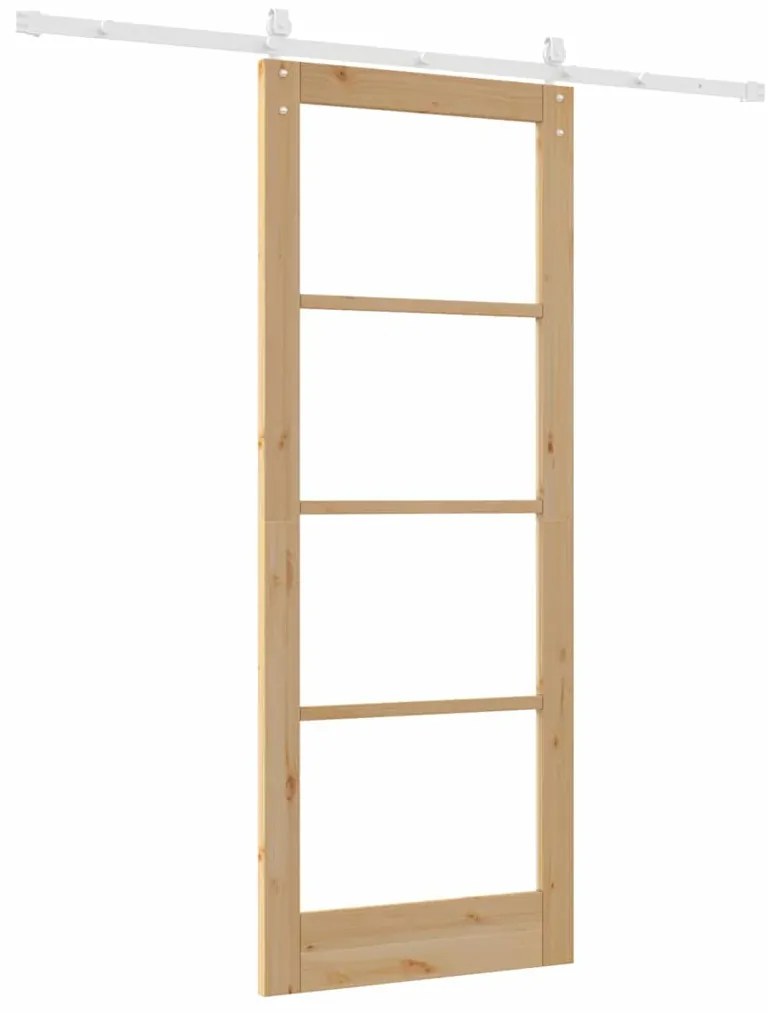 Kit de Porta Deslizante vidaXL com Hardware 83x211 cm Pinho Maciço