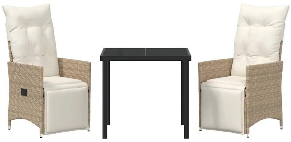 Conjunto de Jantar de Jardim com 3 Peças e Almofadinhas Beijinhas em R