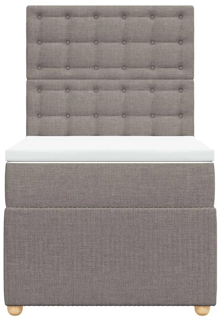 Cama com molas/colchão 100x200 cm tecido cinza-acastanhado