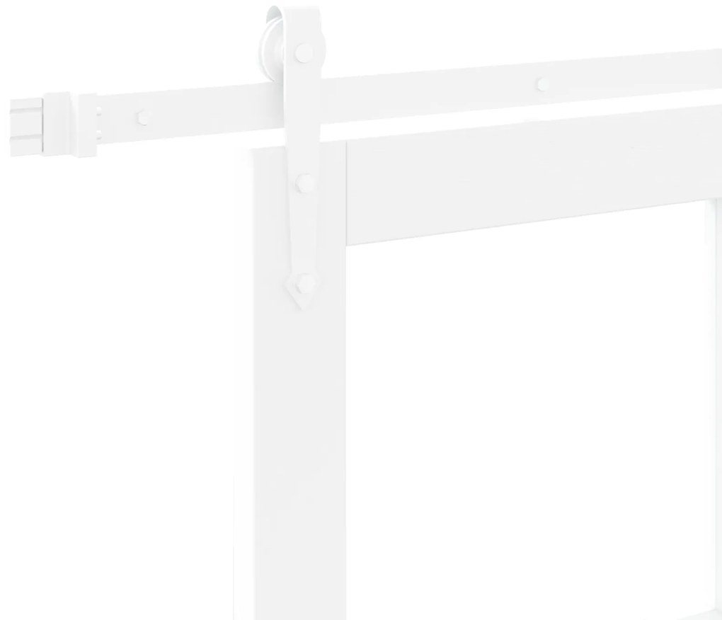 Conjunto de Porta Deslizante vidaXL com Ferragens Branca 83x211 cm Mad