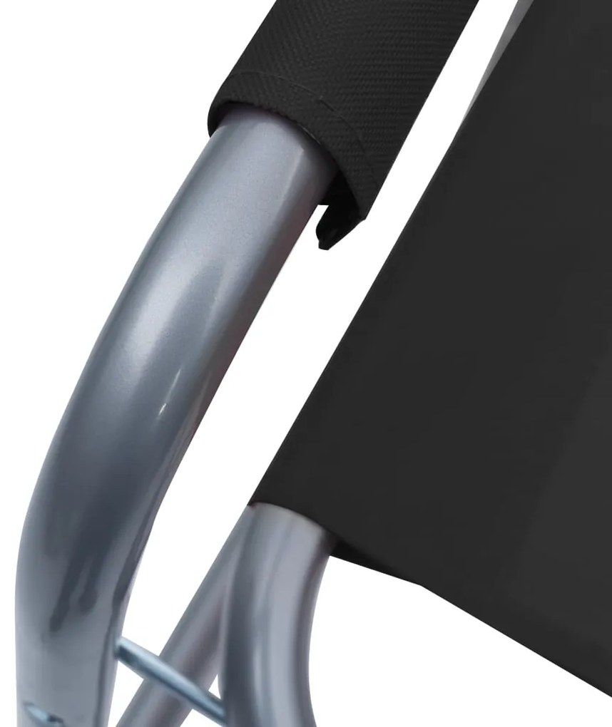 Cadeiras de realizador 2 pcs aço preto