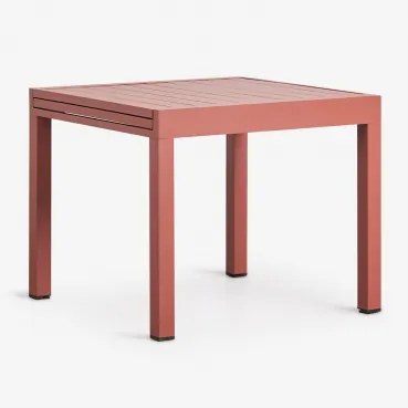 Mesa De Jardim Extensível Em Alumínio Starmi 90-180x90 Cm Terracota - Sklum