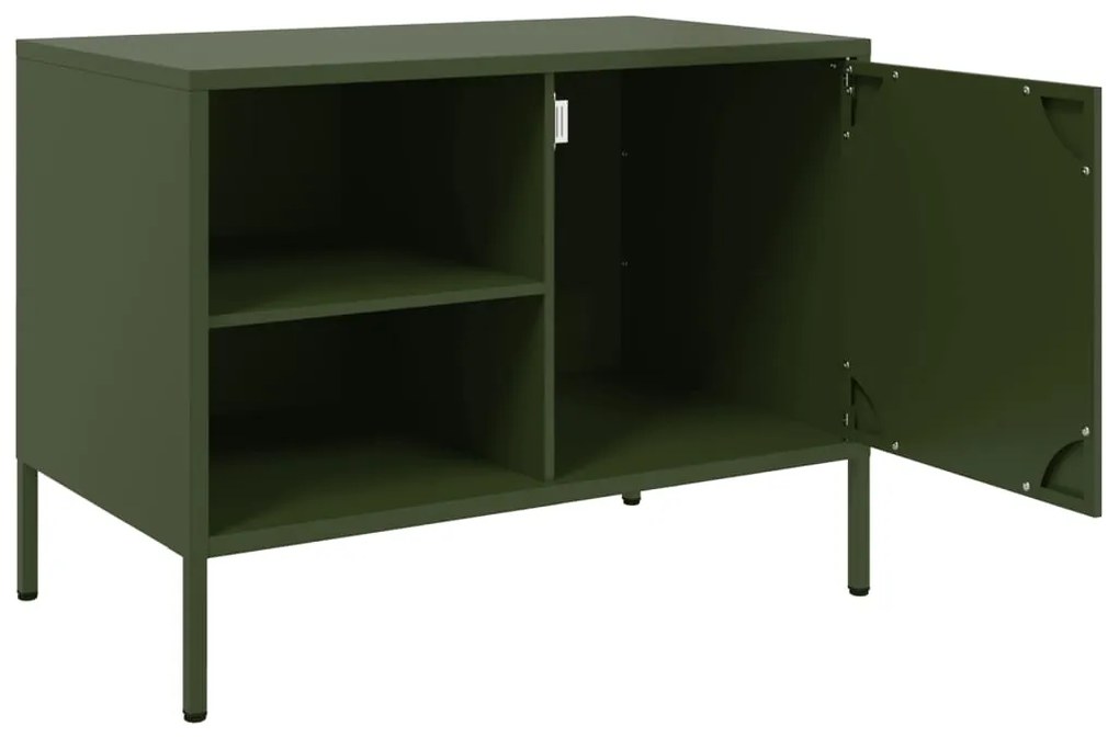 Móveis de TV 2 pcs 68x39x50,5 cm aço verde-azeitona