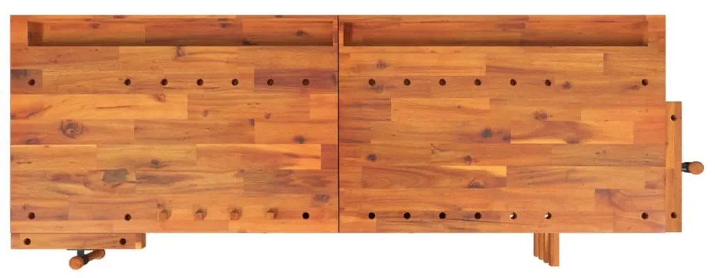 Bancada de trabalho + gavetas/tornos 192x62x83 cm acácia maciça