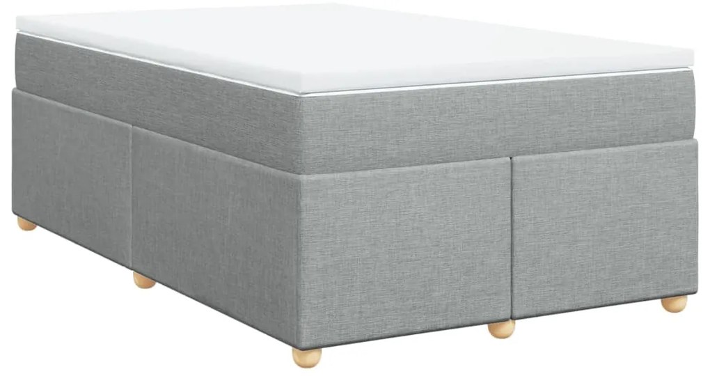 Cama boxspring com colchão 120x190 cm tecido cinzento-claro