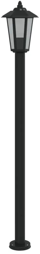 Candeeiro de chão para exterior 120 cm aço inoxidável preto