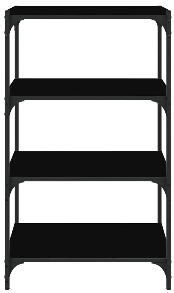 Estante 60x33x100 cm derivados madeira e aço preto