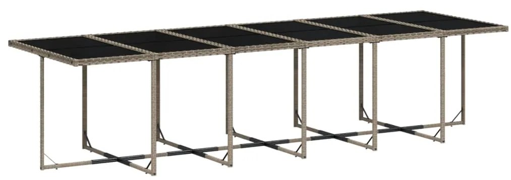 17 pcs conj. de jantar p/ jardim c/ almofadões vime PE cinzento