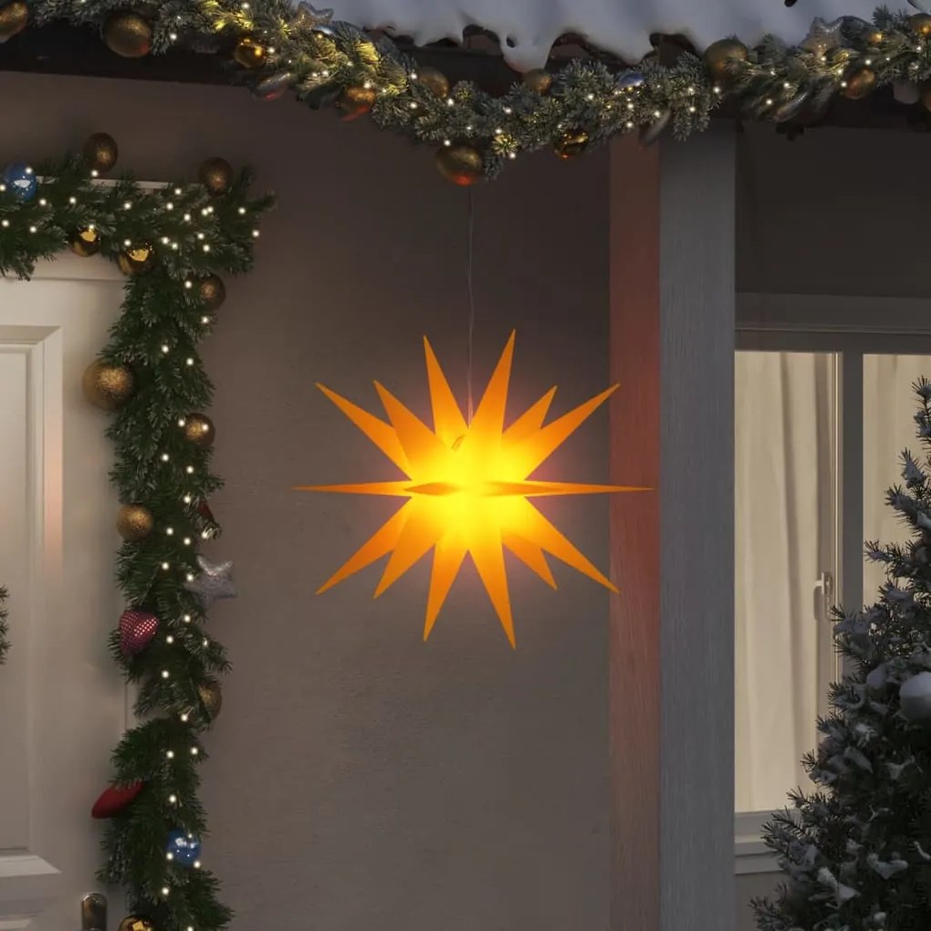 Luzes de Natal com LEDs 3 pcs dobrável amarelo 57 cm