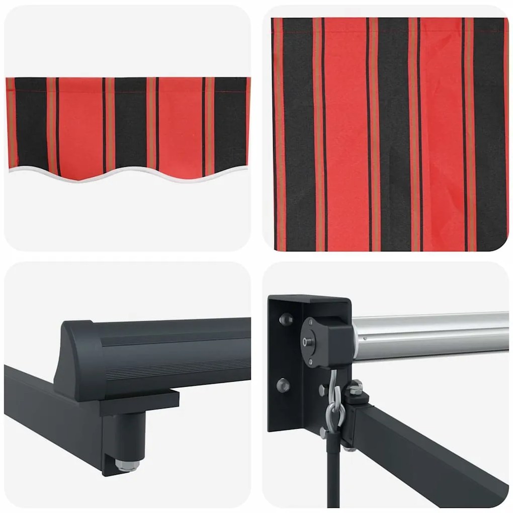 Toldo Manual Retrátil Laranja e Castanho 400x300 cm